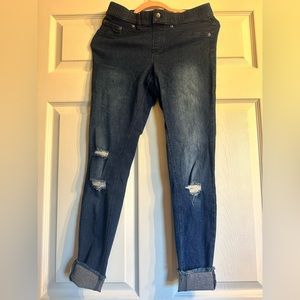 CUTE distressed HUE jeggings! Size Small.